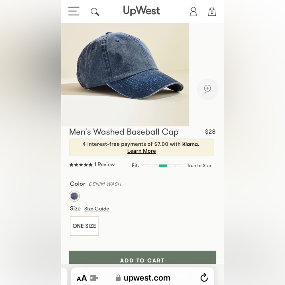 UpWest baseball cap classic vintage-inspired cap, breathable, woven fabric